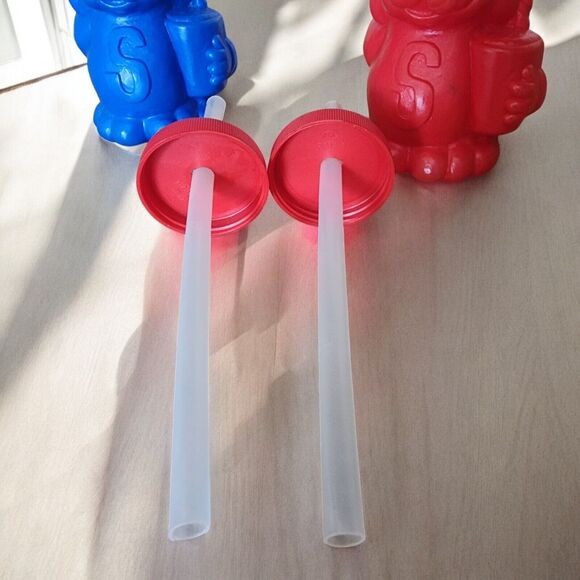 Vintage 1970’s Slush Puppies Collectible Plastic Dog Cups with Lids & Straws - Picture 11 of 16